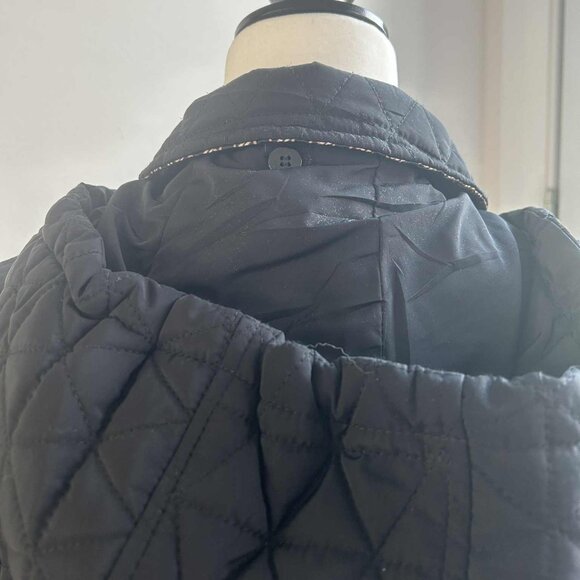 London Fog Black Quilted Field Jacket w/ Removable Hood and Gold Hardware – US S - Picture 9 of 15